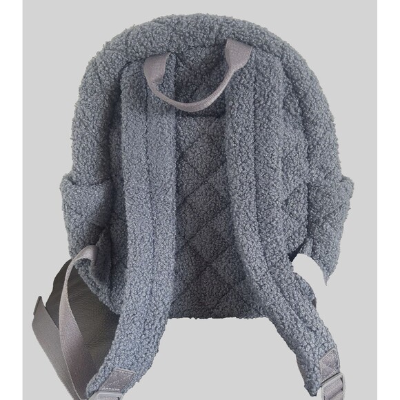 Vera Bradley Teddy Bear Fleece Sherpa Small Backpack Pockets Thunder Blue Color - Picture 2 of 5